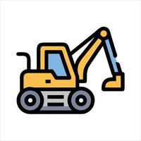 Flat bulldozer object icon design vector