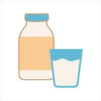 Flat milk object icon design vector