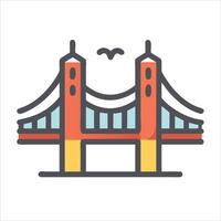 Flat bridge icon design concept vector