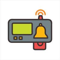 Flat beeper object icon design vector