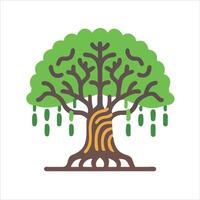 Banyan tree icon vector