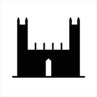 Black and white castle icon vector
