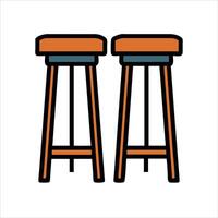 Flat bar stool design vector
