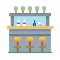 Flat bar stool icon vector