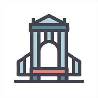 Flat bridge icon design vector