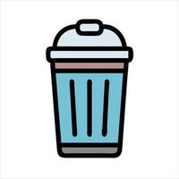 Flat trash icon vector
