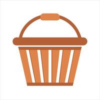Flat basket icon vector
