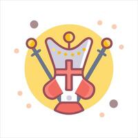 Flat king helmet icon design vector