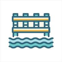 Flat bridge object icon design vector
