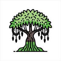 Flat banyan tree icon design vector