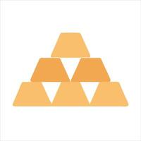 Flat gold bar object icon design vector