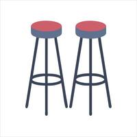 Flat stools object icon design vector