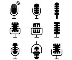 Microphone set broadcast elements record studio voice concept illustration vector