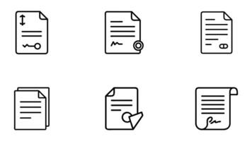 Collection of Document Icons Various Paperwork Illustrations vector
