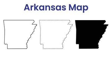 A Arkansas State Map Outline Dotted Line and Filled Map vector