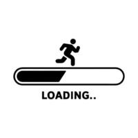 Progress Bar Graphic Showing a Running Person Loading Bar vector