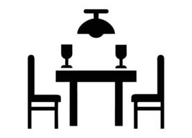 Simple Dining Table Setting Icon Illustration vector