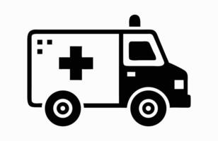Ambulance Icon Black and White Illustration vector