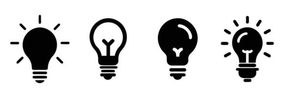 Four Different Styles of Lightbulb Icons vector