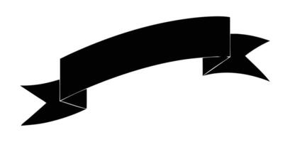 Black Curving Ribbon Banner Graphic Design Element vector