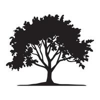 Silhouette of Tree with Full Foliage art in white background vector