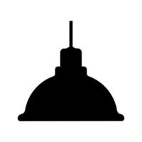 Simple Black Silhouette of a Pendant Lamp Fixture with a Dome Shade vector