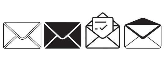 Four Different Styles of Envelope Icons vector