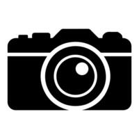 Simple Black and White Digital Camera Icon Graphic Image vector