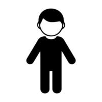Simple Black Silhouette of a Child Standing in a Casual Pose vector