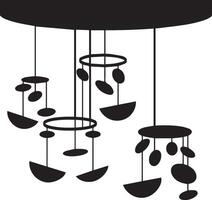 Abstract Modern Hanging Mobile Light Fixture Design vector