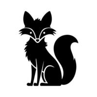 A Simple Black Silhouette Image of a Fox Sitting Down vector