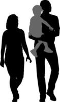 Silhouette of happy family on a white background vector