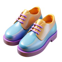Modern 3d illustration of colorful stylish shoes with artistic pastel color palette png