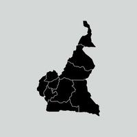 Cameroon map with regions isolated on white background. Map of Cameroon illustration vector