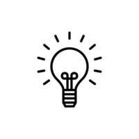 Bulb, idea, and outline lamp icon set. Simple and clean design perfect for creative concepts, innovation, and light-themed projects. vector