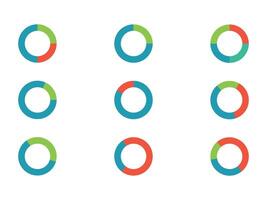 Rotation arrows in circular motion. Circle arrow combinations. Set of circular infographics. Graphic diagram. Design element. Illustration isolated on white background. vector
