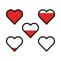 Love filling icon illustration showing different parts of a heart filling up. Creative design for emotions, progress, and relationship concepts. vector
