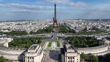 Above view of Eiffel Tower in Paris Island of France in France . Scenic Landscape. video