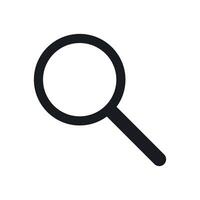 Search icon featuring glass loupe design. Simple and clear illustration ideal for UI, web, and mobile app projects. vector