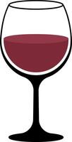 Elegant illustration of wine or other drink in a glass, isolated on transparent background vector