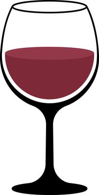 Elegant illustration of wine or other drink in a glass, isolated on transparent background