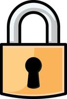 Illustration of a barn lock or small padlock, simple isolated graphic without background, suitable for security, protection, and access control themes. vector