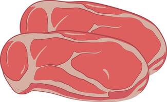 Simple illustration of two pieces of beef meat or steak, isolated graphic without background, ideal for food design, butcher shops, or culinary topics. vector