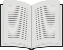 Simple minimalistic illustration of an open book or notebook with blank pages. Clean linear style, isolated on transparent background. vector