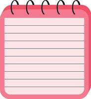 Flat icon of a pink ring-bound calendar or planner. Suitable for concepts like schedule, organization, time management, or education. vector
