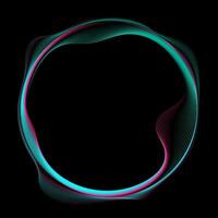 Glowing liquid linear circle abstract design vector