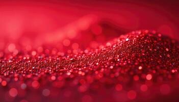 Red glittering particles on a red background photo