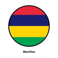 round Mauritius flag with transparent background vector