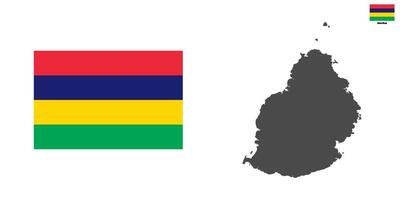 mauritius map and flag vector