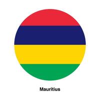 round Mauritius flag isolated on transparent background vector